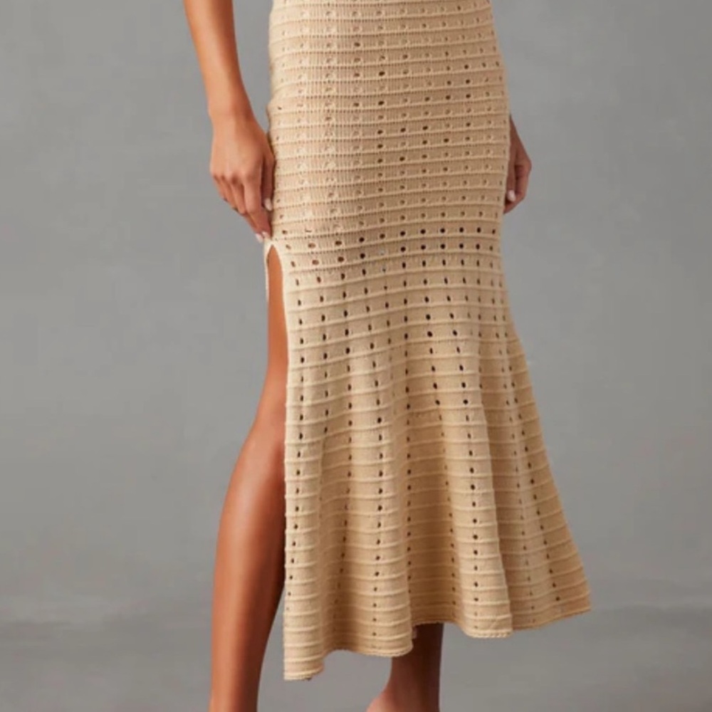 Vici Joplin Cotton Knit Maxi Cream Skirt Size Small New without tags - Picture 2 of 14